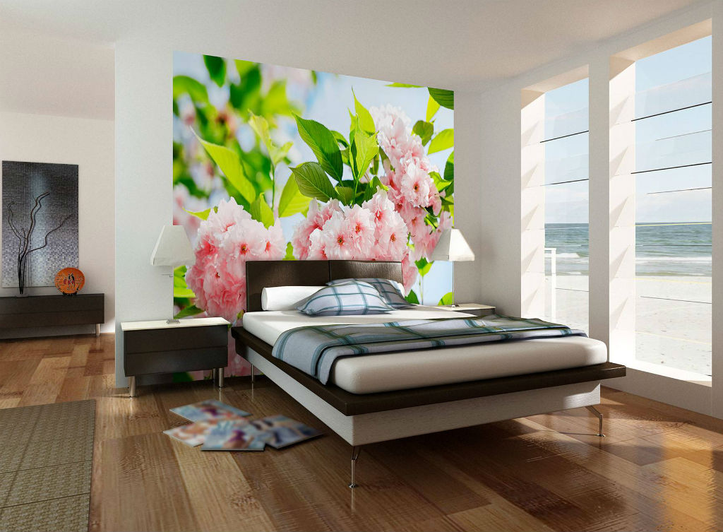 design of a room with photo wallpaper