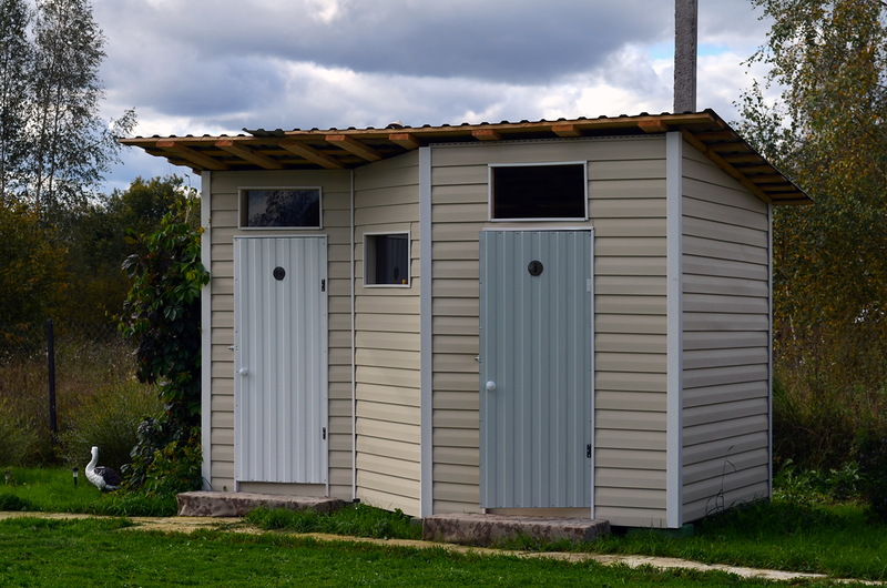 toilet with shower at cottage