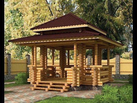 Беседки из дерева своими руками. Очень красивые рубленные беседки.