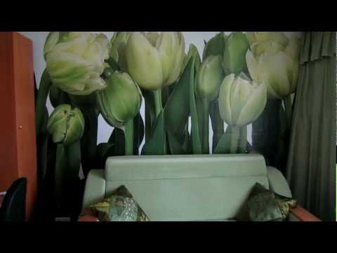 Интерьер спальни в светло-зеленых тонах