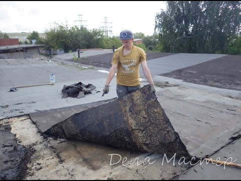 Покрываем крышу гаража технониколем своими руками.