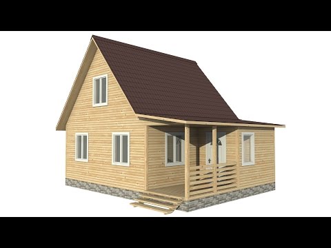 14. Дом из бруса 8х6. С террасой и верандой.