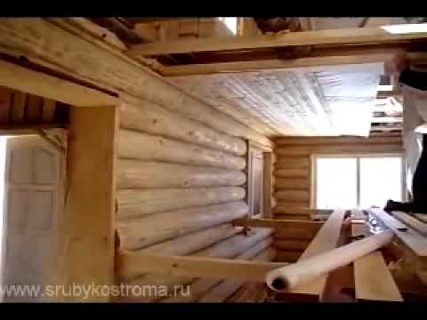 Дом из бревна.  Внутренняя отделка сруба после усадки.