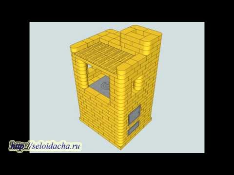 Дровяная печь из кирпича для дома или дачи своими руками (анимация)