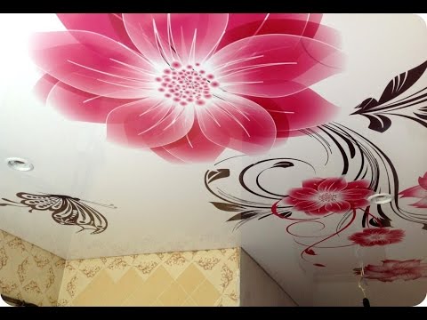 Натяжной потолок в кухне