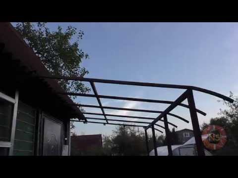 Крыльцо к дому из профильной трубы под поликарбонат своими руками