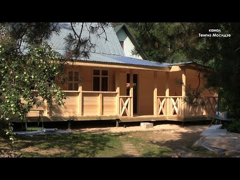 Пристройка к дому на винтовых сваях. Часть 6. Пристройка террасы и летней кухни.
