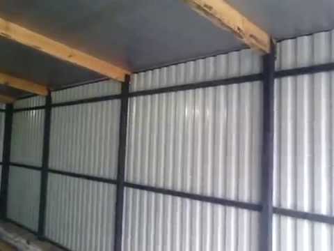 Гараж из профнастила. Своими руками. (Garage of corrugated)