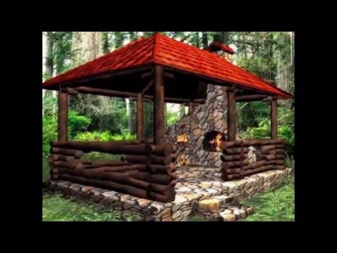 Фото-Деревянная беседка-летняя кухня.