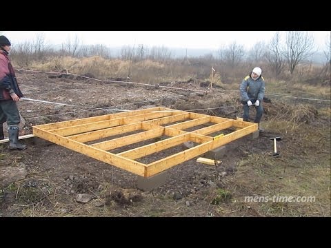 ч.1 Каркасная бытовка своими руками. Изготовление основания
