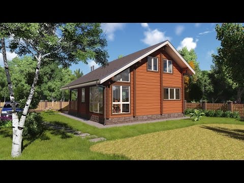 Проект дома из бруса для большой семьи Барселона на участке 6 соток