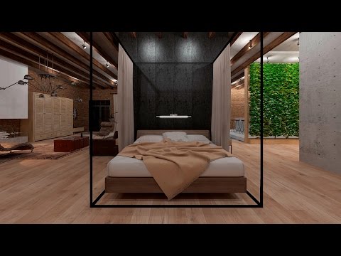 Дизайн интерьера квартиры-студии в стиле лофт.