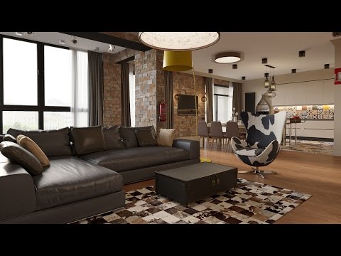 Интерьер пространства кухни-гостиной в квартире в ЖК Duderhof Club, 182 кв.м.