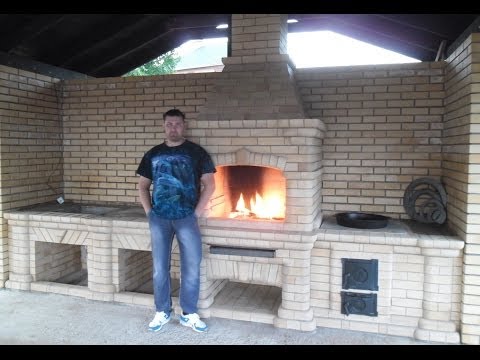 Мангал и печь под казан из кирпича своими руками.