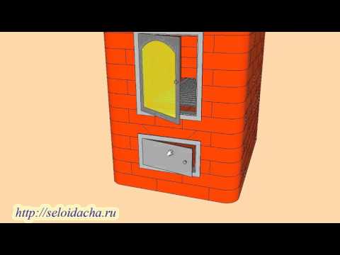 Отопительная дровяная печь  Стелла из кирпича для дома и дачи своими руками